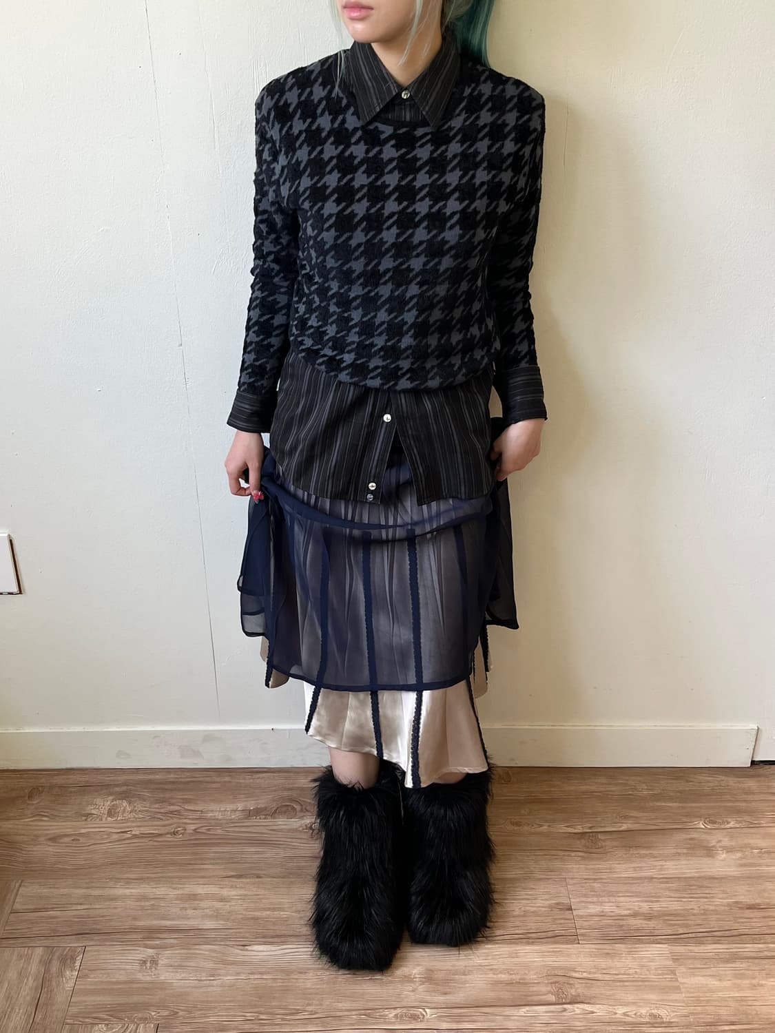 Lantana 레이스 네이비 스커트 상품이미지6