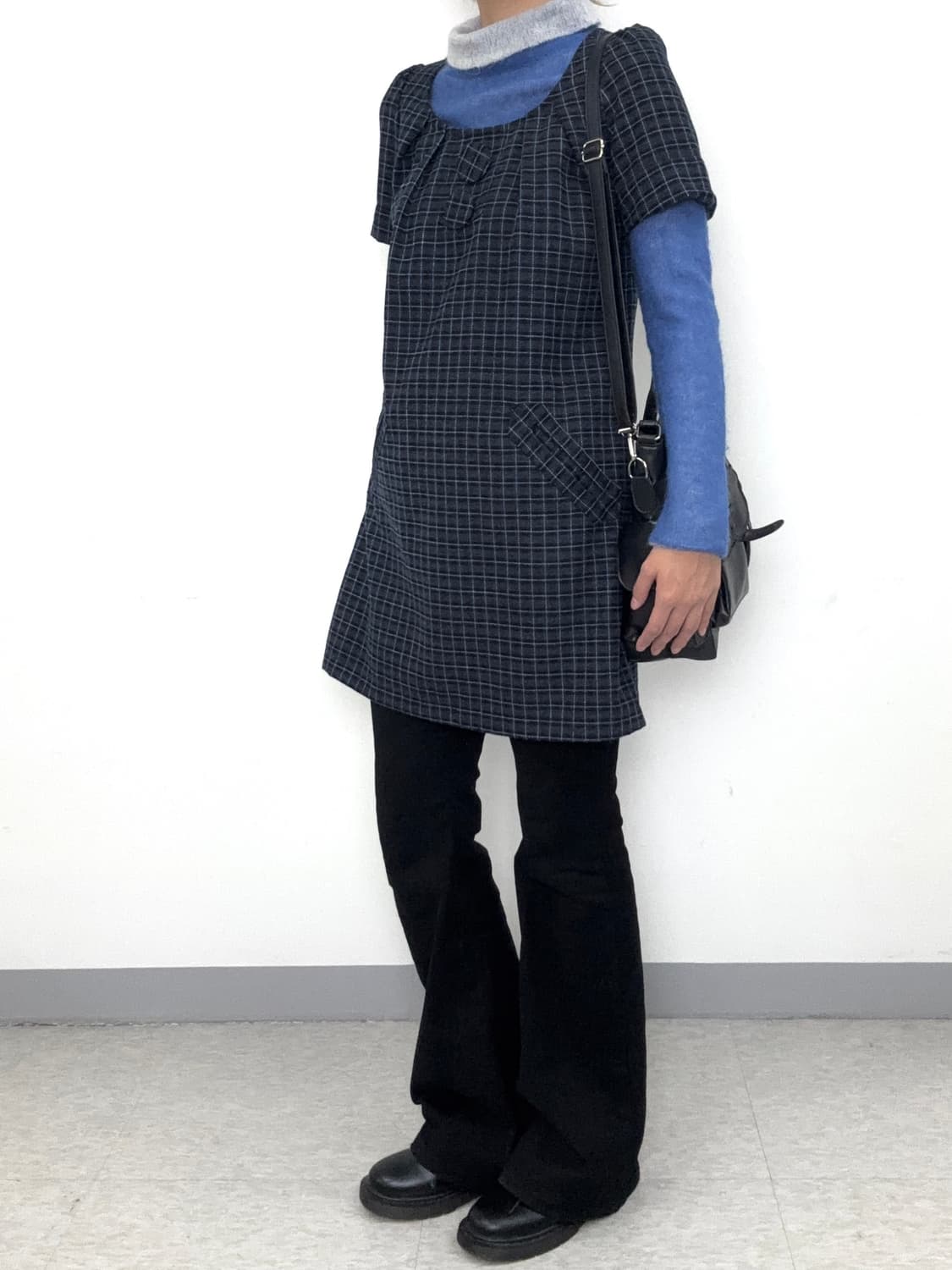 빈티지 네이비 반팔 원피스 상품이미지3