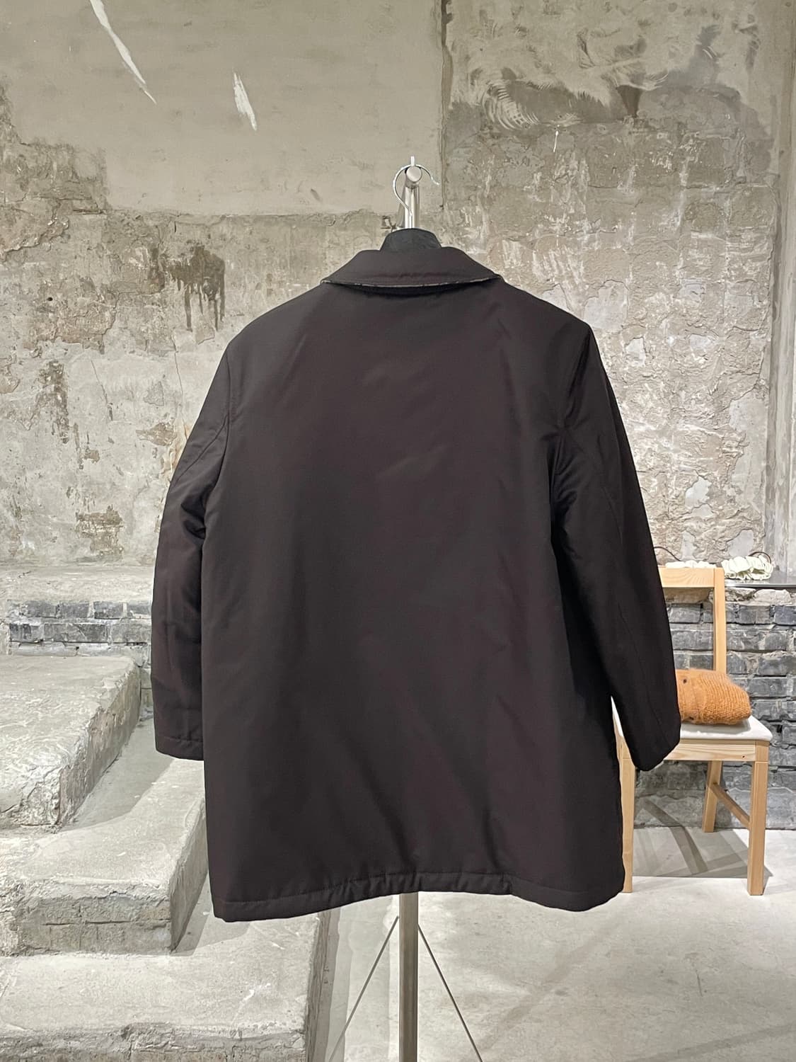 버버리 그린 앤 카키 노바체크 리버시블 폴리 울 버튼 자켓 상품이미지8