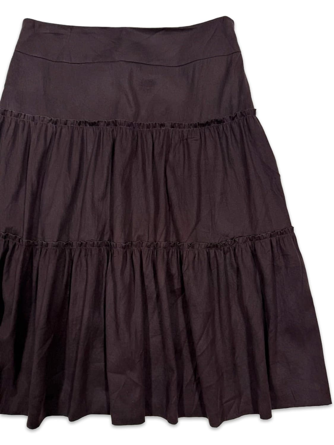 빈티지 다크 퍼플 프릴 미디 스커트 상품이미지2