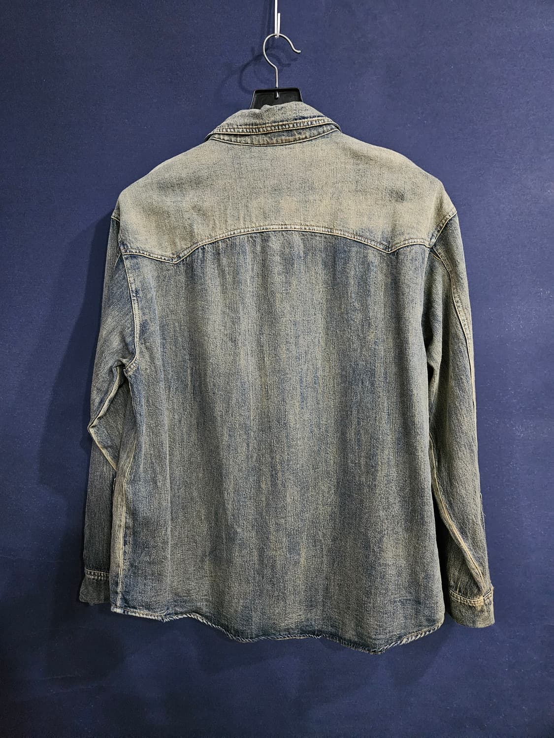 OURROOM 아워룸 네이비 남성 세미오버핏 100~105 데님 긴팔셔츠 상품이미지2