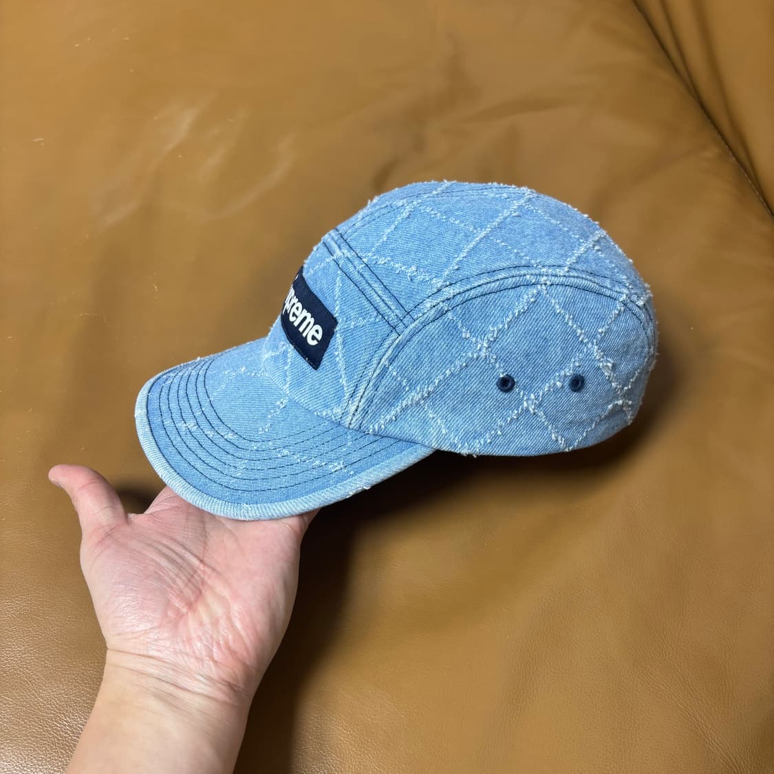 슈프림 캠프캡 모자 박스로고 펀치드 데님 상품이미지4