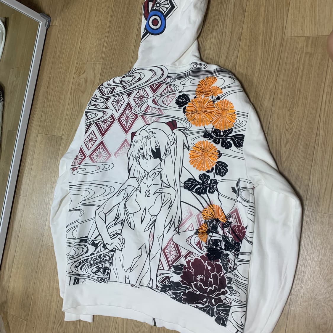 2XL)Nishiki x 에반게리온 아스카 오리엔탈 후드집업 상품이미지2