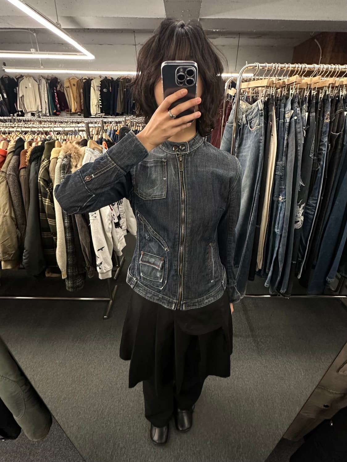 M) 지스타 빈티지 라이더 집업 데님자켓 청자켓 상품이미지1