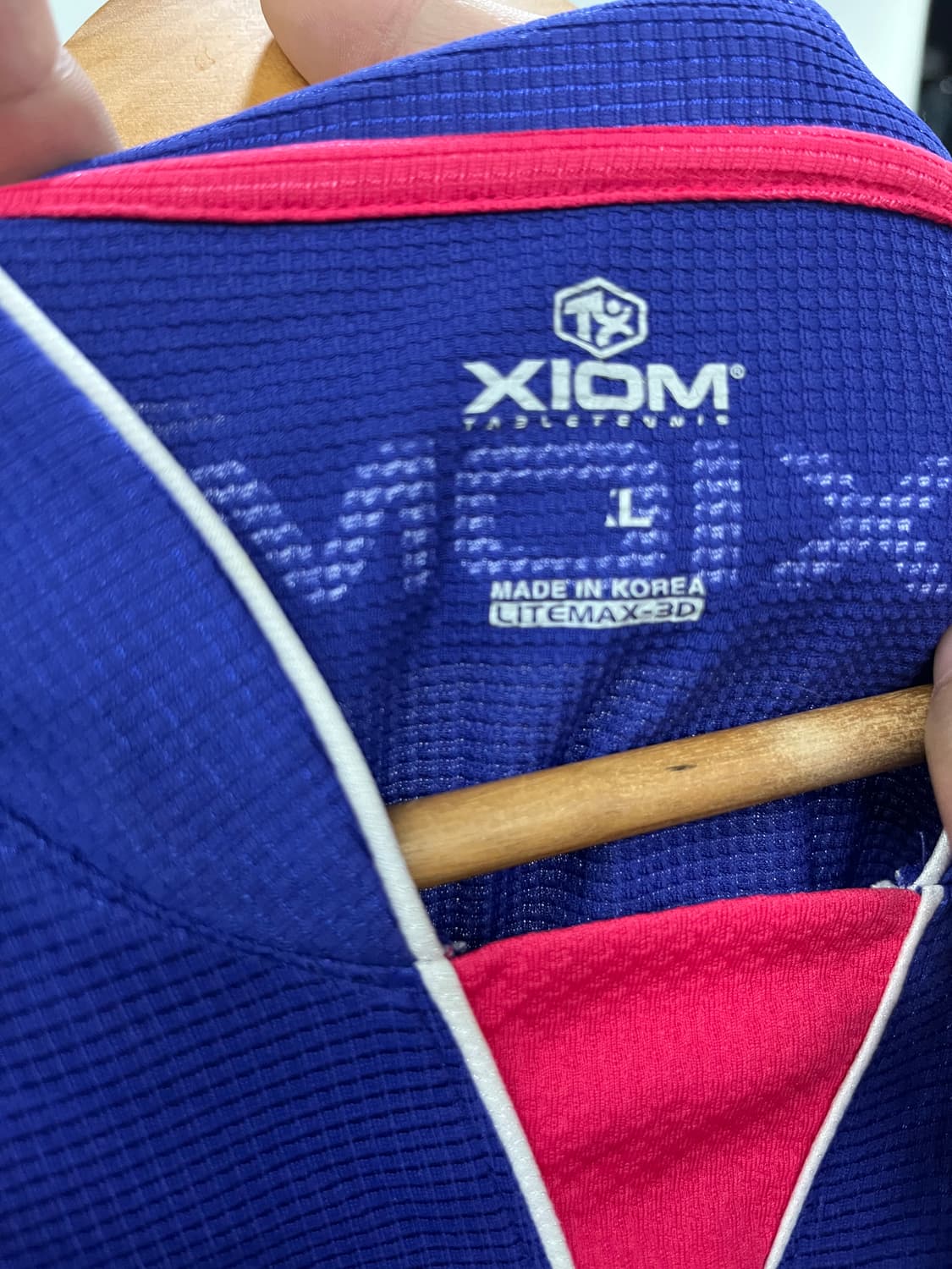 엑시옴 XIOM 탁구 유니폼 L사이즈 (이철승 선수,감독 마킹) 상품이미지3