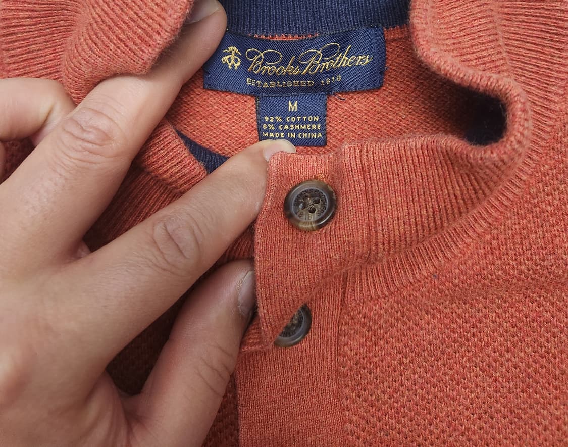 브룩스브라더스 버튼업 캐시미어 니트 오렌지 M 상품이미지2