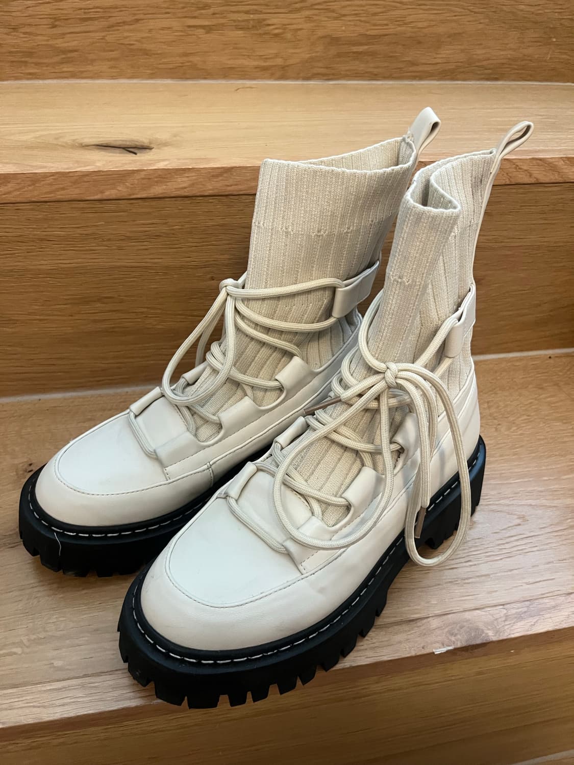 솔트앤초콜릿 니트 삭스 부츠 아이보리 240 상품이미지1