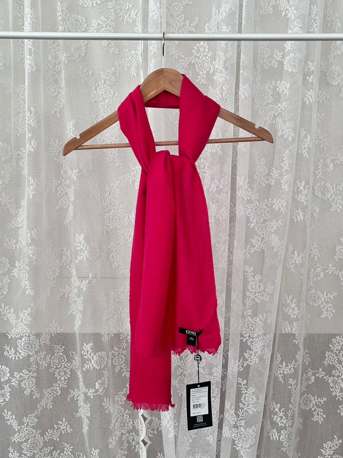 새상품 고비 GOBI 캐시미어 100 머플러 핑크 상품이미지1