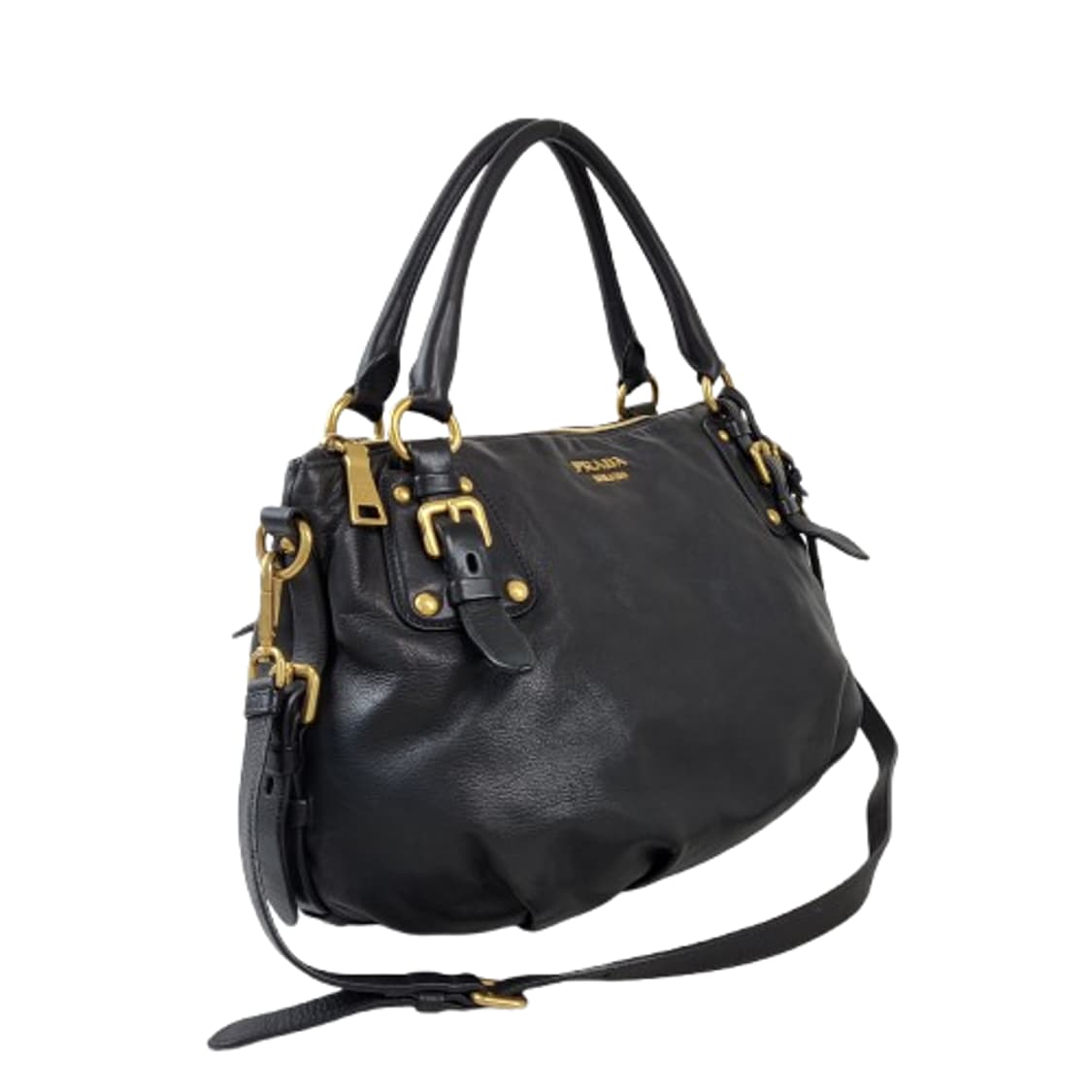 정품 프라다 블랙 카프스킨 투웨이백 상품이미지2