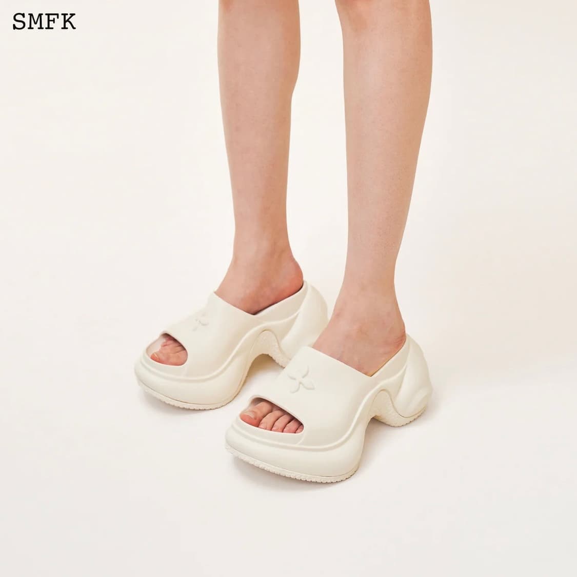 SMFK COMPASS WAVE 화이트 하이힐 범퍼 샌들 37 상품이미지5