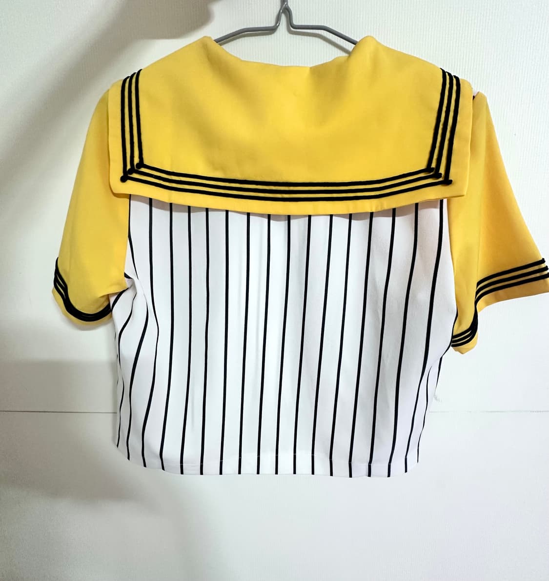 Sailor-Style Striped Uniform Top (yellow 상품이미지2