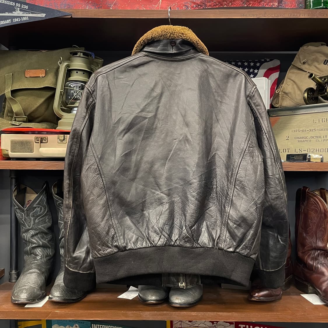 70s-80s Abram G-1 플라이트 리얼 레더 자켓 상품이미지2