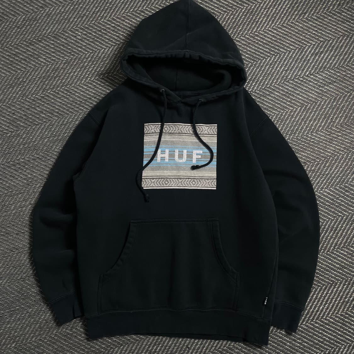 HUF 빅로고 박시핏 블랙 후드 티셔츠o 4749 상품이미지1