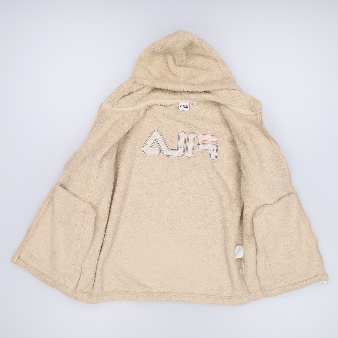 [L] 휠라 빅로고 보아 양털 플리스 후리스 자켓 아이보리 3867 상품이미지3