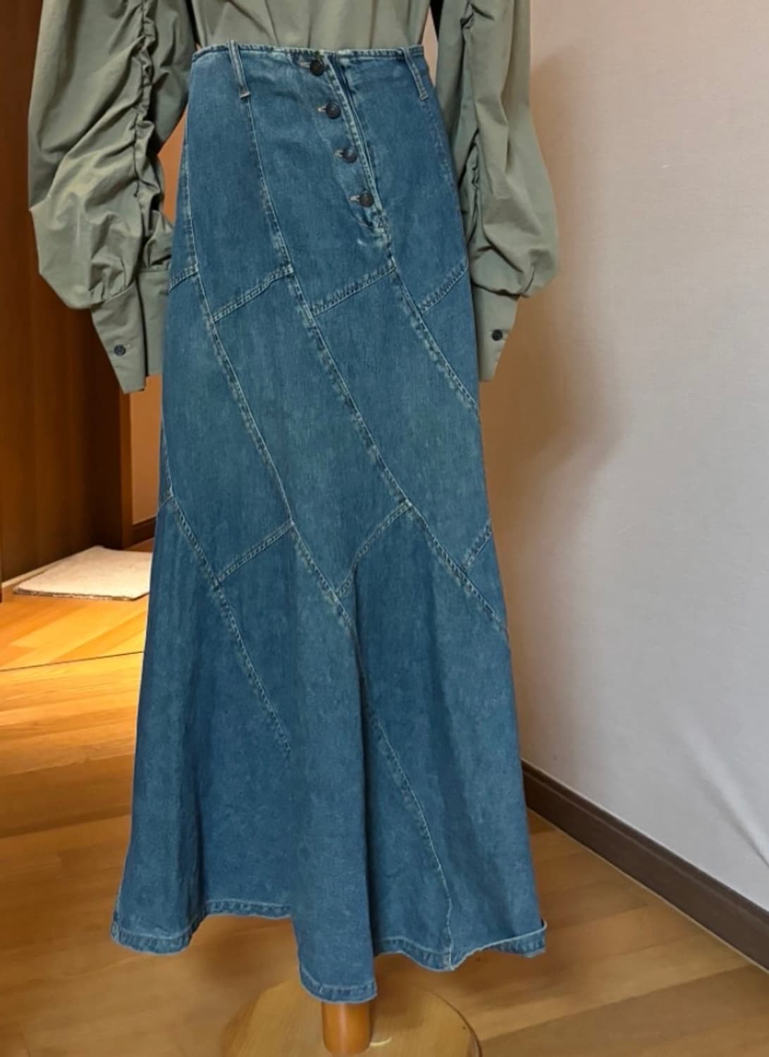 빈티지 데님 롱스커트 상품이미지4