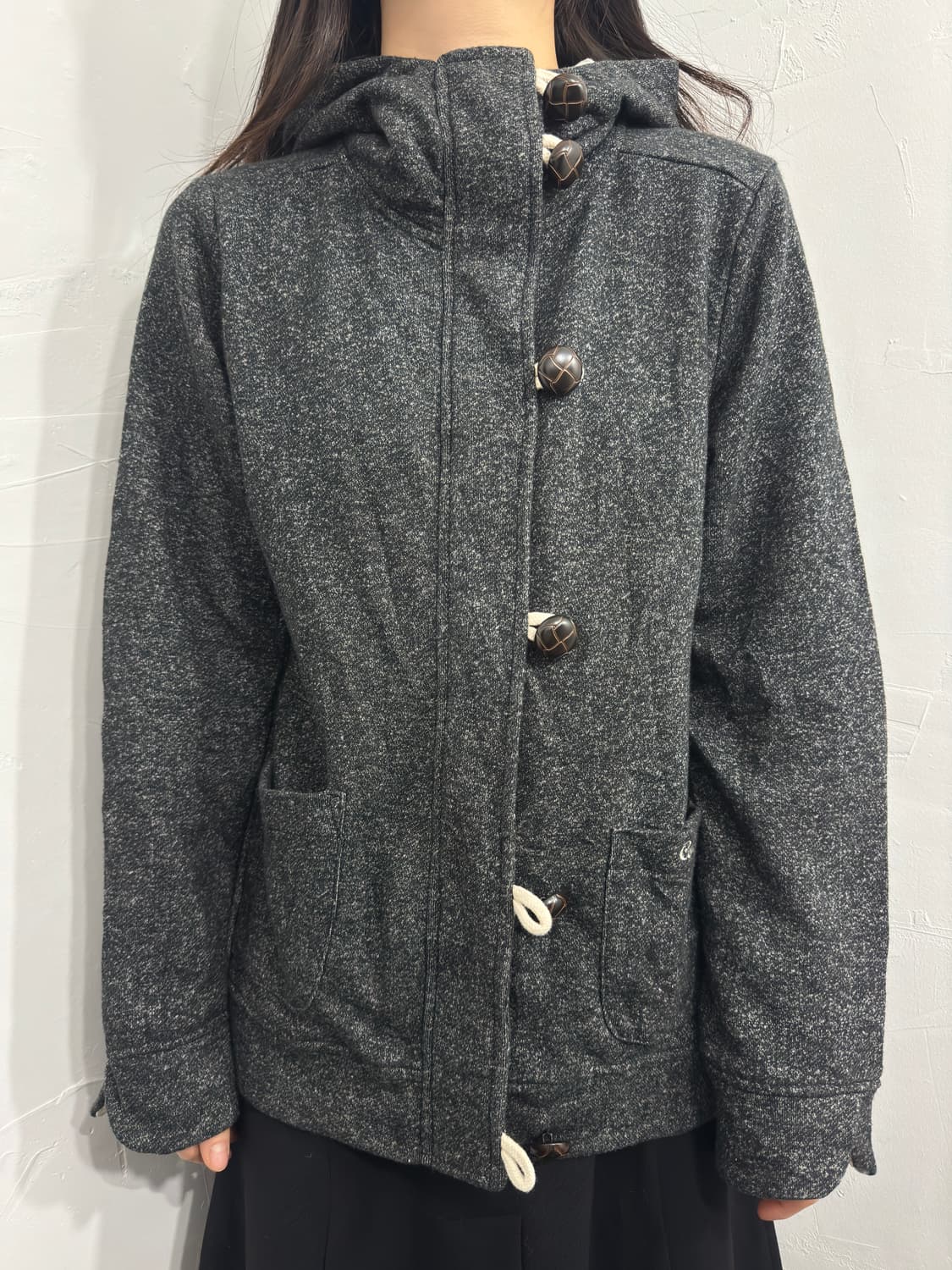 converse button hood cardigan 상품이미지1