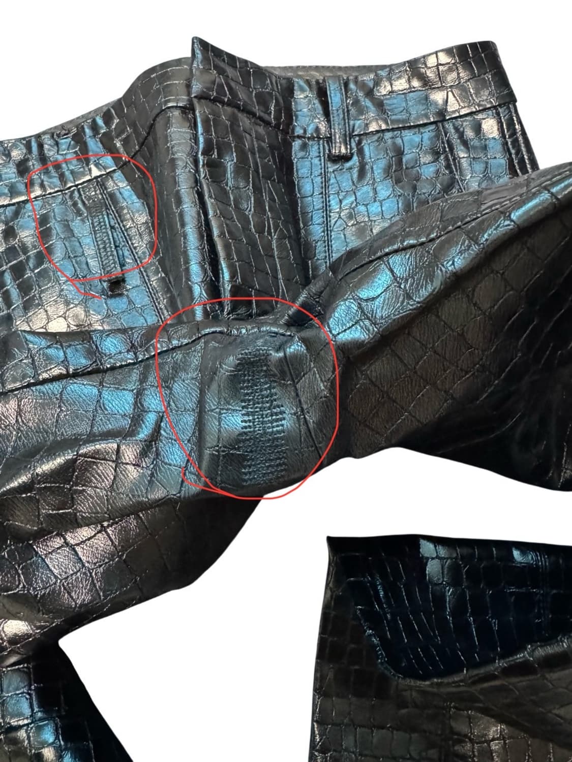 Zara Python Design Leather Coated Jeans 상품이미지3