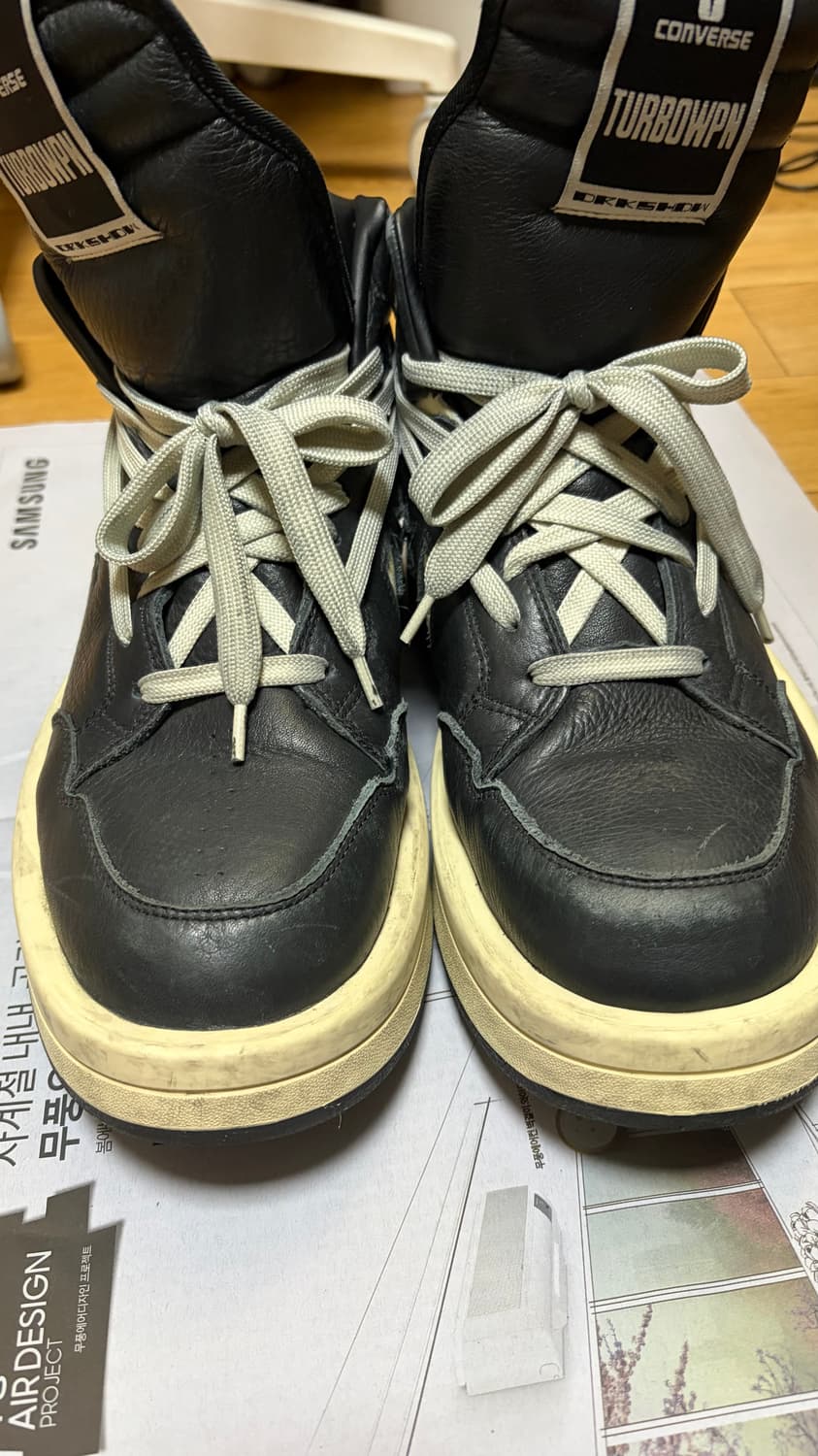 컨버스 x 릭 오웬스 다크쉐도우 터보웨폰 블랙 크림 280 상품이미지3