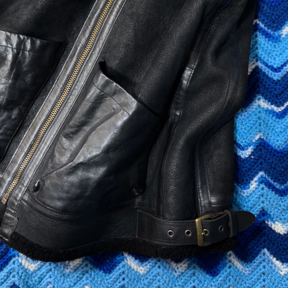 폴로 랄프로렌 B-3 리얼 퍼 레더 베스트 상품이미지9