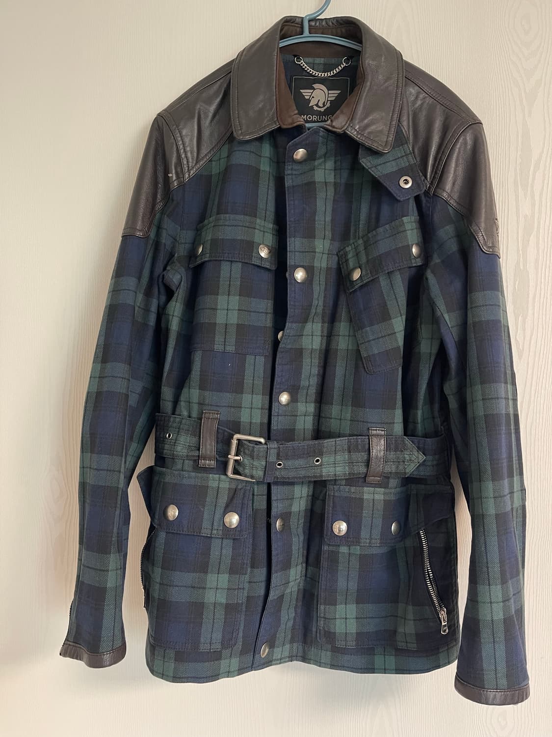 모런지(MORUNGE) 윌리엄 타탄 체크 벨티드 왁스 자켓 46(95) 상품이미지2