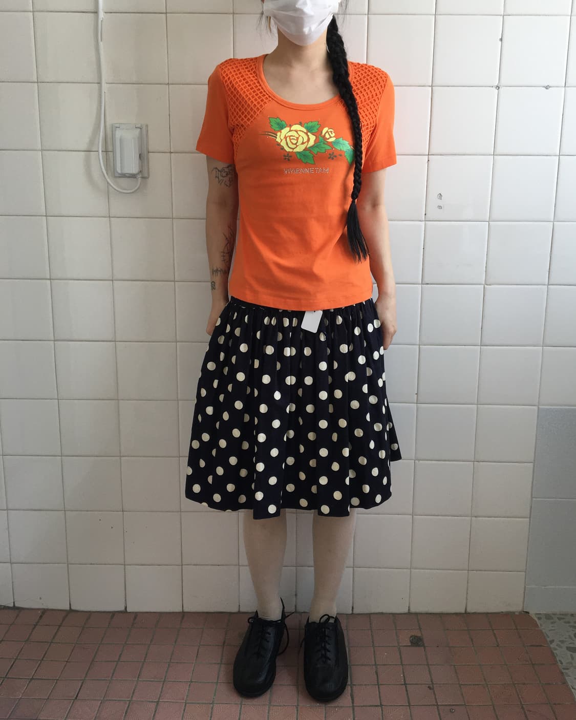 Lace up point dot pattern skirt 상품이미지5