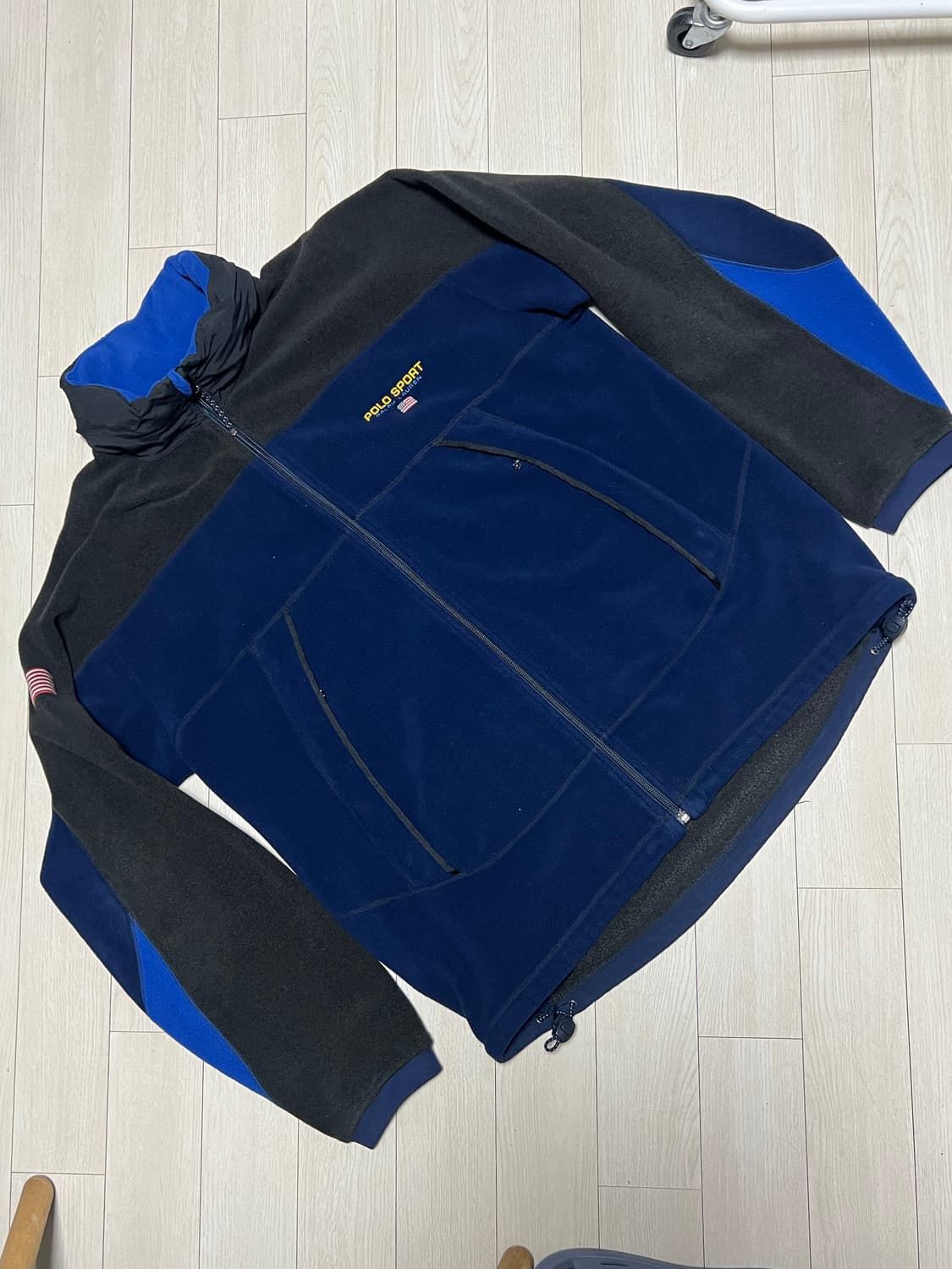 90s폴로스포츠성조기폴라텍후리스점퍼 L사이즈 상품이미지1