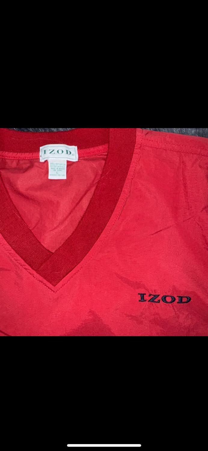 투티/0084 IZOD 브이넥 바람막이 레드 웜업 상품이미지3