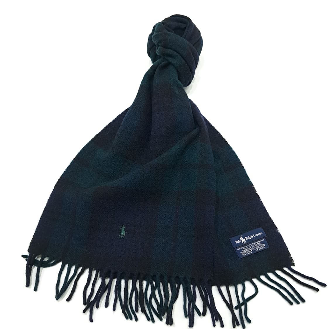 MX324 폴로 랄프로렌 클래식 블랙워치 타탄체크 램스울 목도리 머플러 상품이미지3