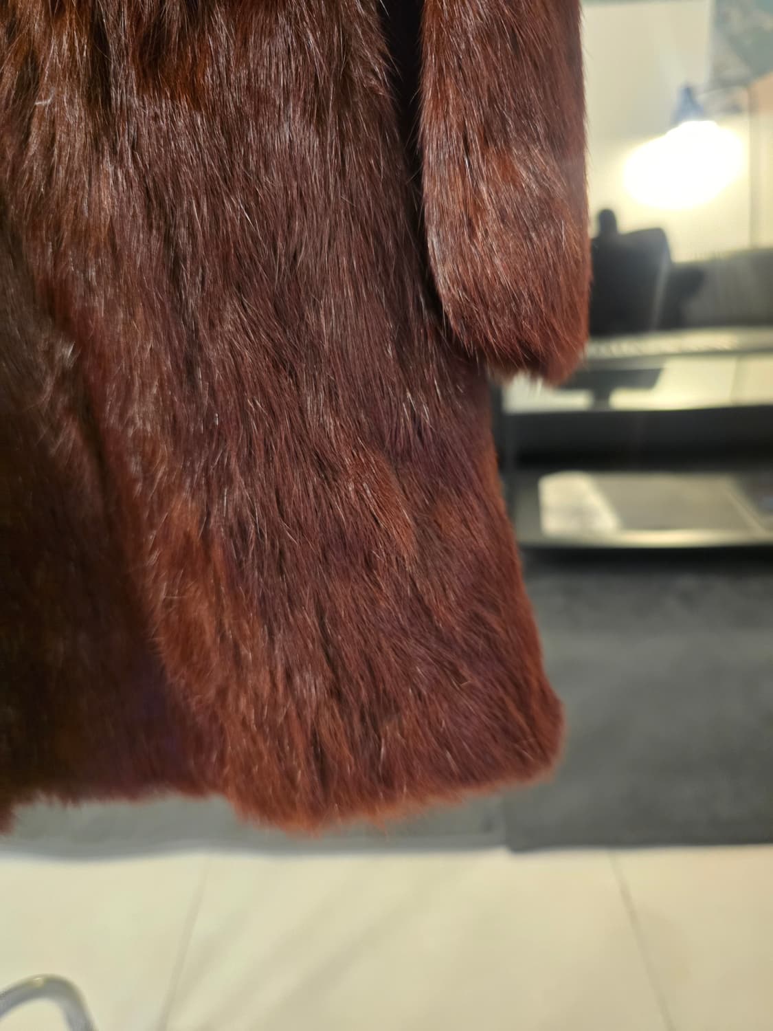 와인컬러 래빗 퓨어코트 상품이미지5