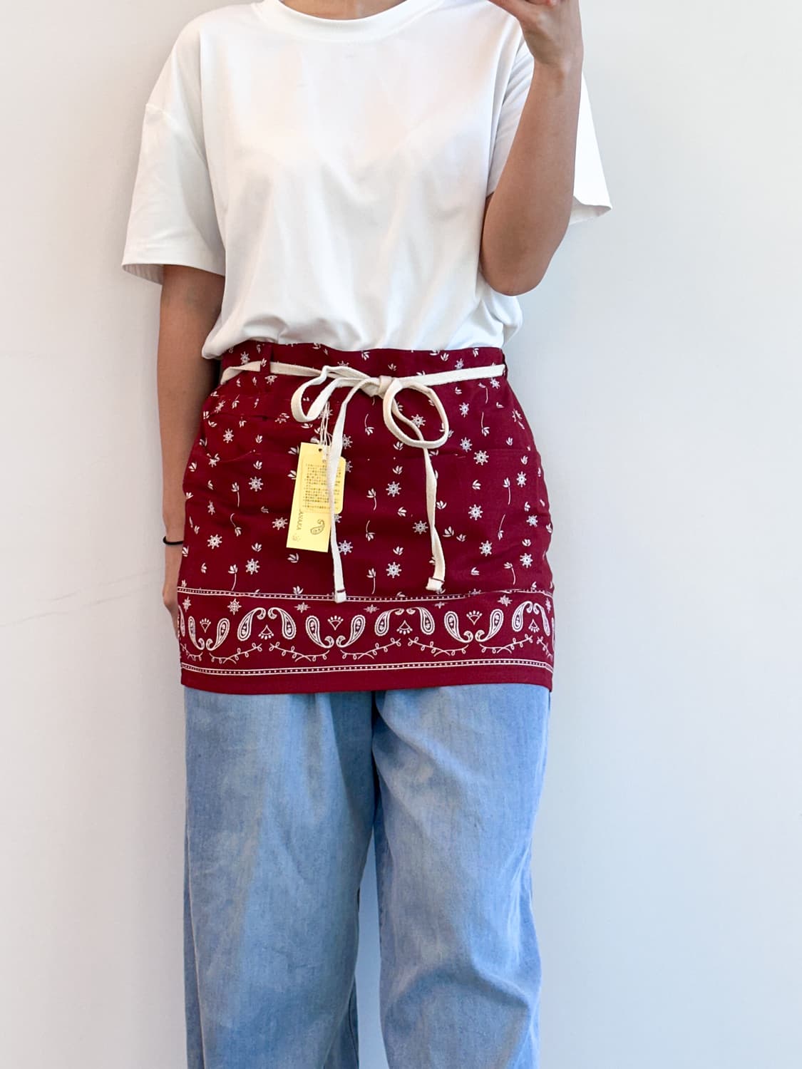 ❤️버건디 페이즐리 하프 앞치마🌿 | ZAKANAKA 상품이미지3