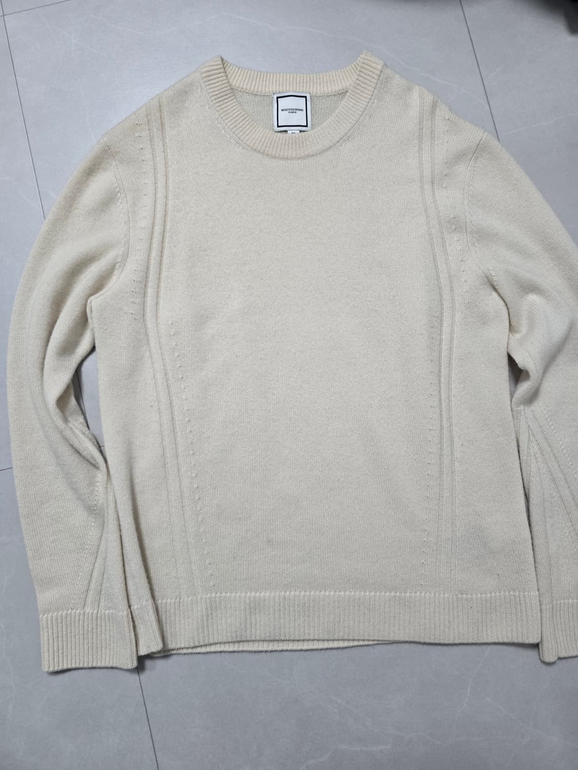 우영미 아이보리 캐시미어 니트 50사이즈 상품이미지1