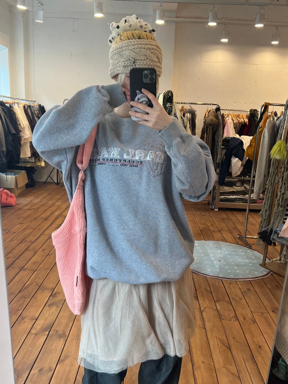 Karl Kani 칼카니 그레이 로고 맨투맨 상품이미지1