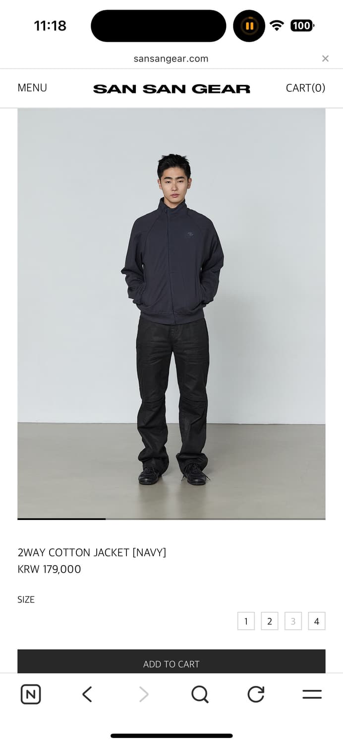 산산기어 26ss 2WAY COTTON JACKET [NAVY] 상품이미지3