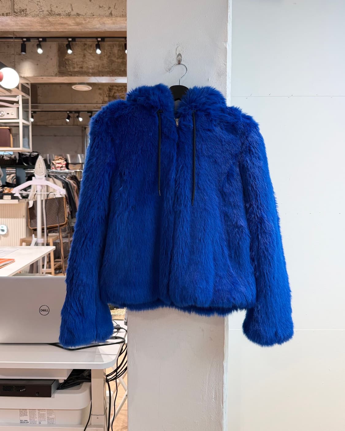 msgm 블루 페이크 퍼 후드 자켓 상품이미지2