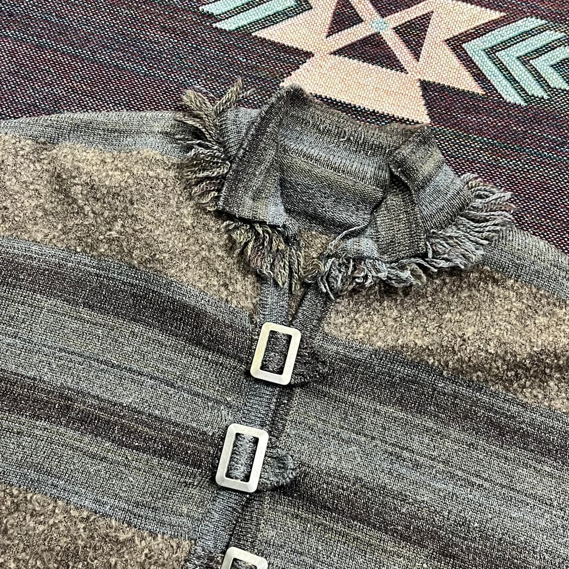 [JPN] 빈티지 프린지 스트라이프 쇼트 가디건 상품이미지3