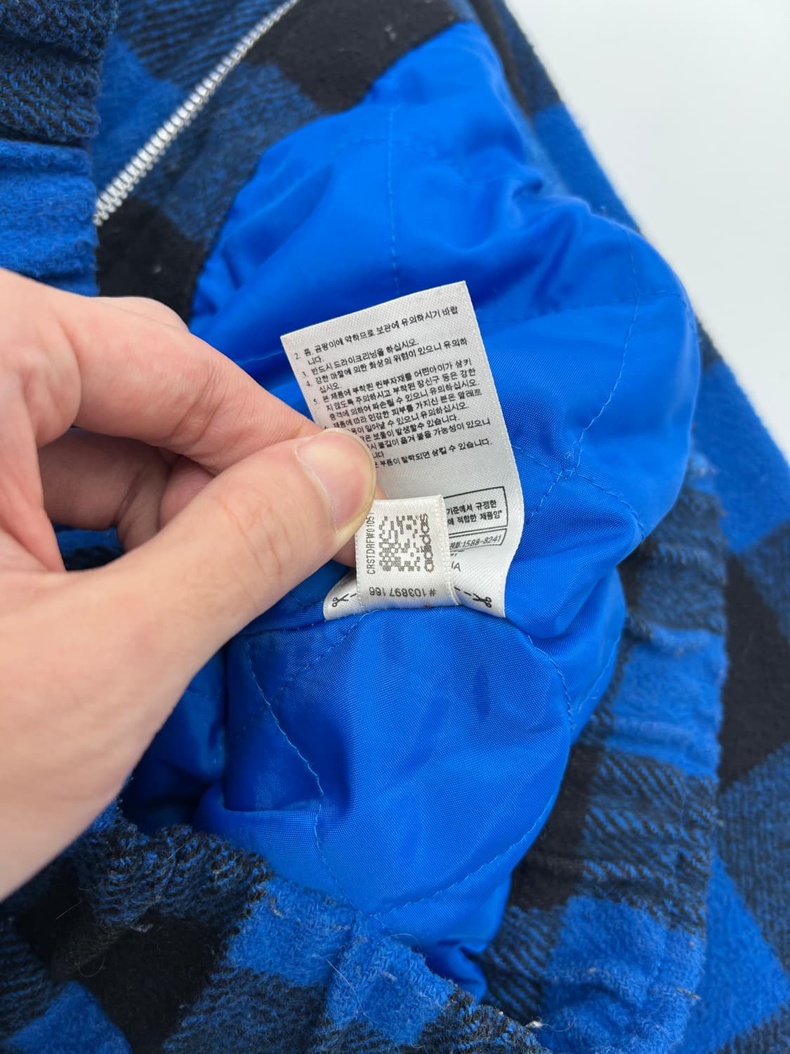 아디다스 로고 자수 모직 체크 집업 자켓 상품이미지6