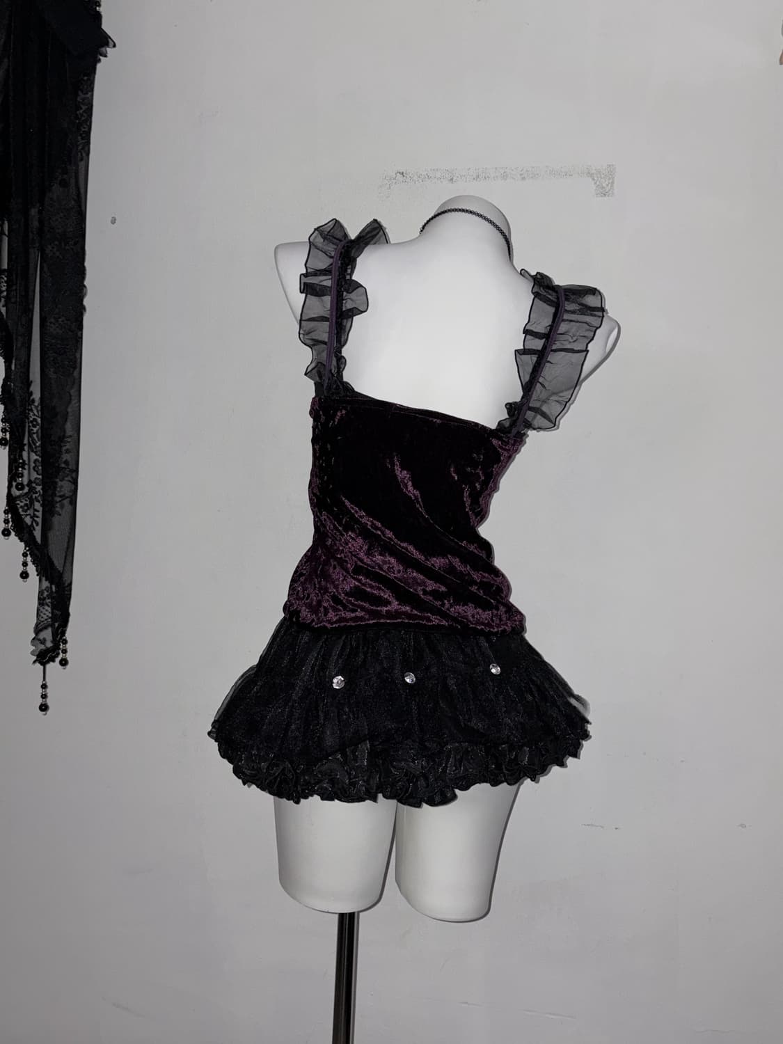 희귀 딥퍼플 페어리 나시 다크페어리 벨벳 고스 고딕 보라 상품이미지2