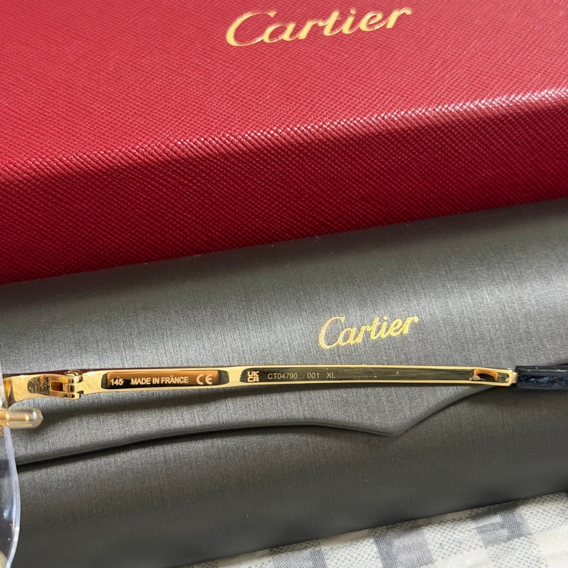 (OS) Cartier 까르띠에 산토스 무테 금장 안경 상품이미지8