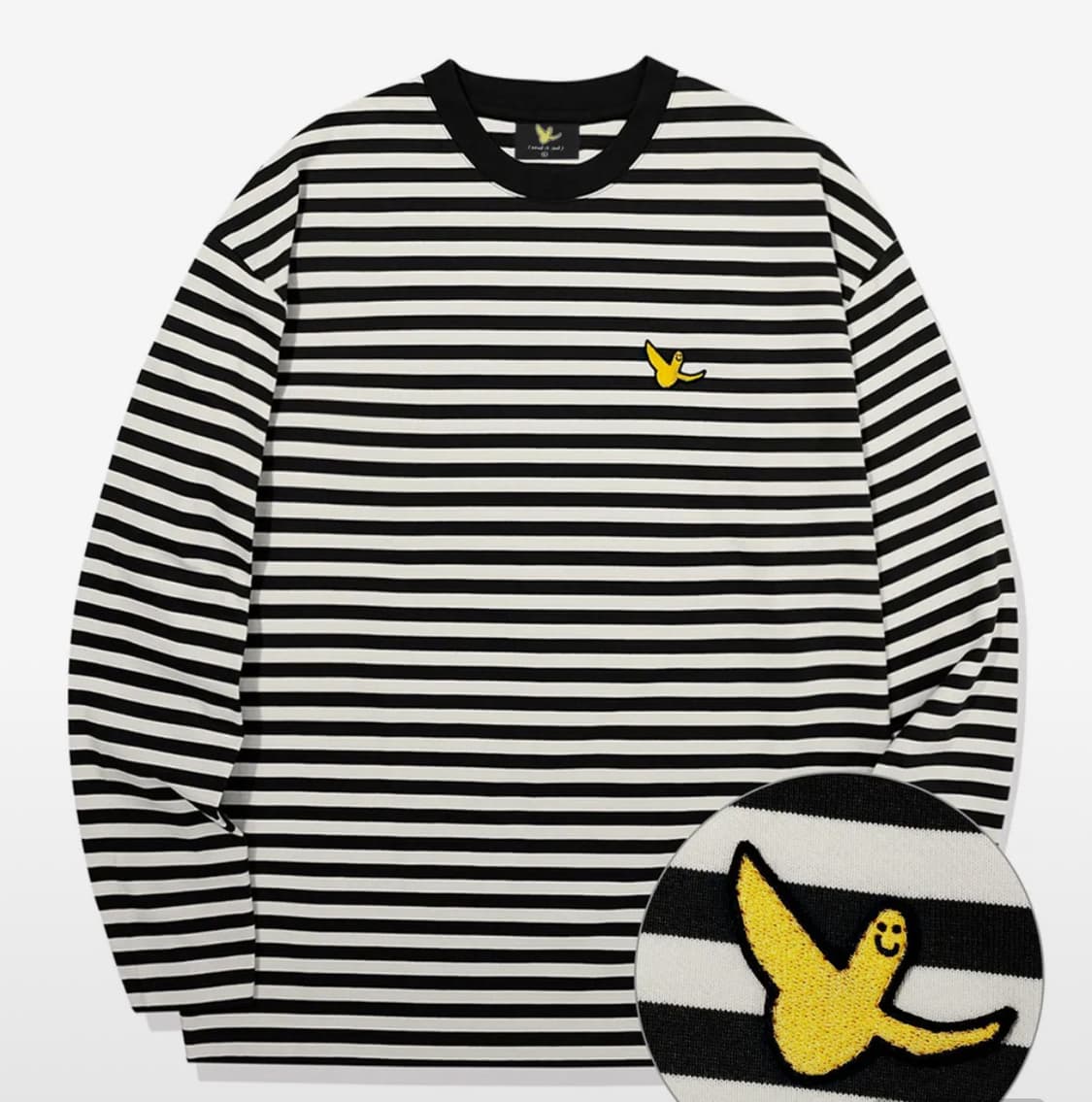 와랏이즌 스트라이프 롱슬리브[블랙/M] 상품이미지1