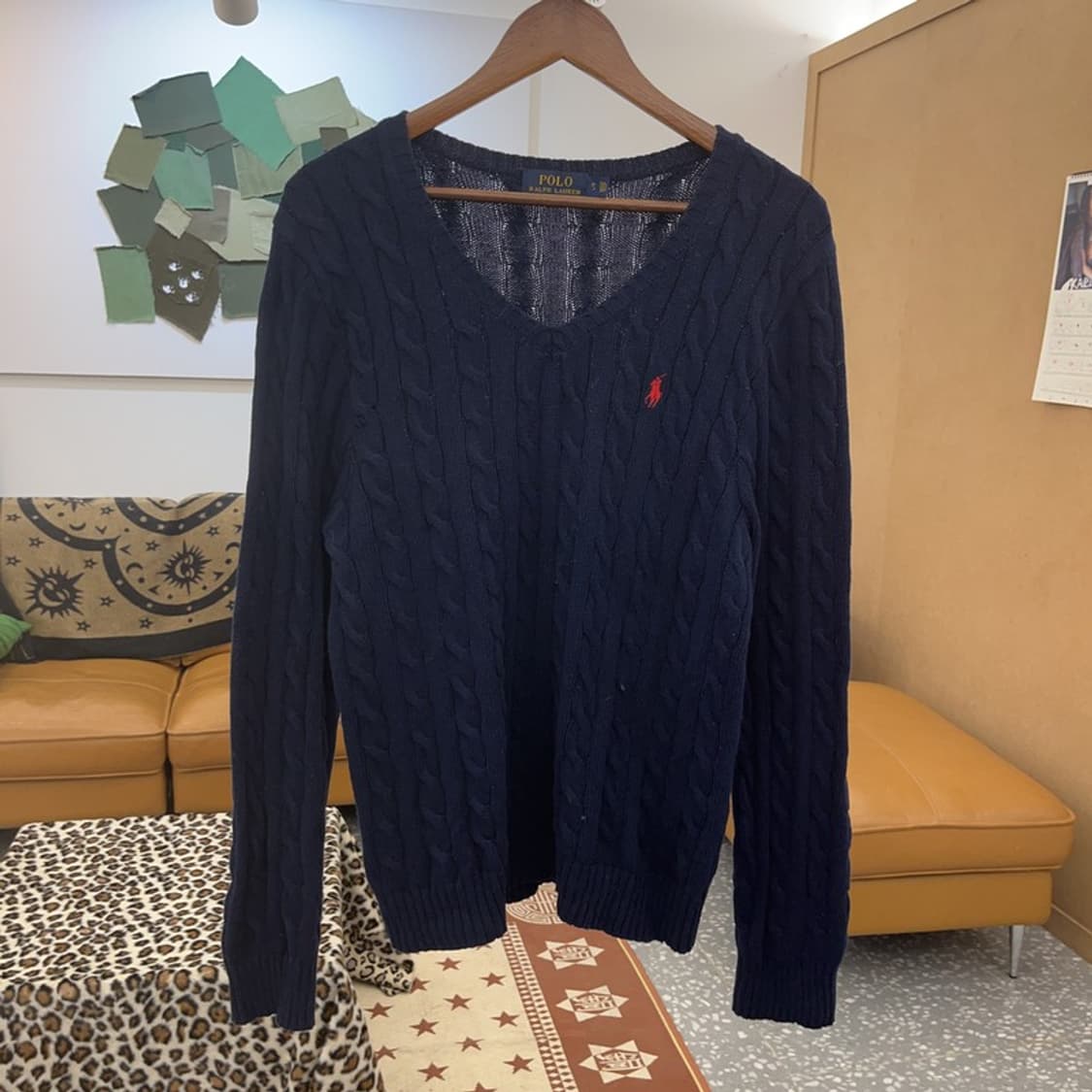 폴로 랄프로렌 모던 캐주얼 시크 브이넥 꽈배기 니트 L C09478 상품이미지3