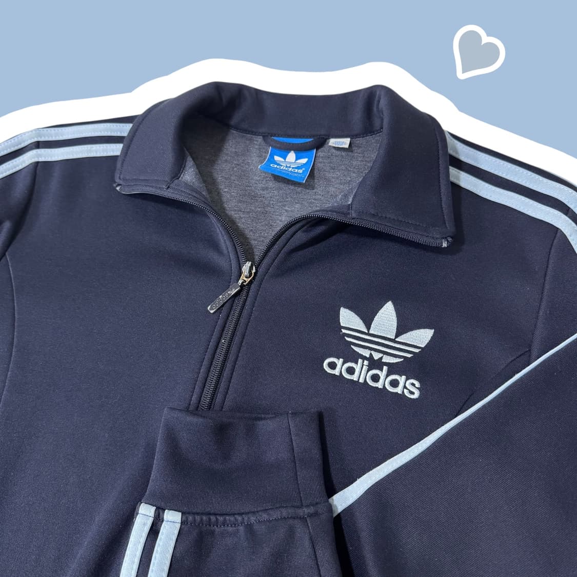 아디다스 소라색 3선 로고 유로파 트랙탑 져지 상품이미지1