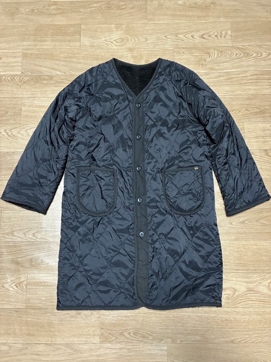 S) 알파인더스트리 빔즈 리버시블 후리스 보아털 코트 블랙 상품이미지1