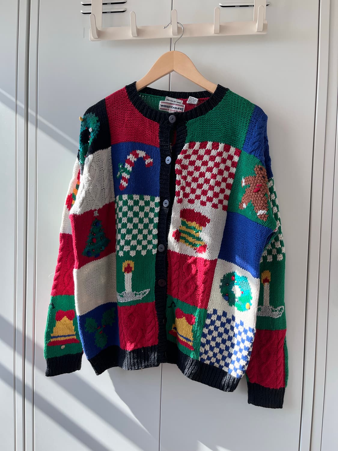 Westbound 체크블록 핸드메이드 니트 가디건  상품이미지4