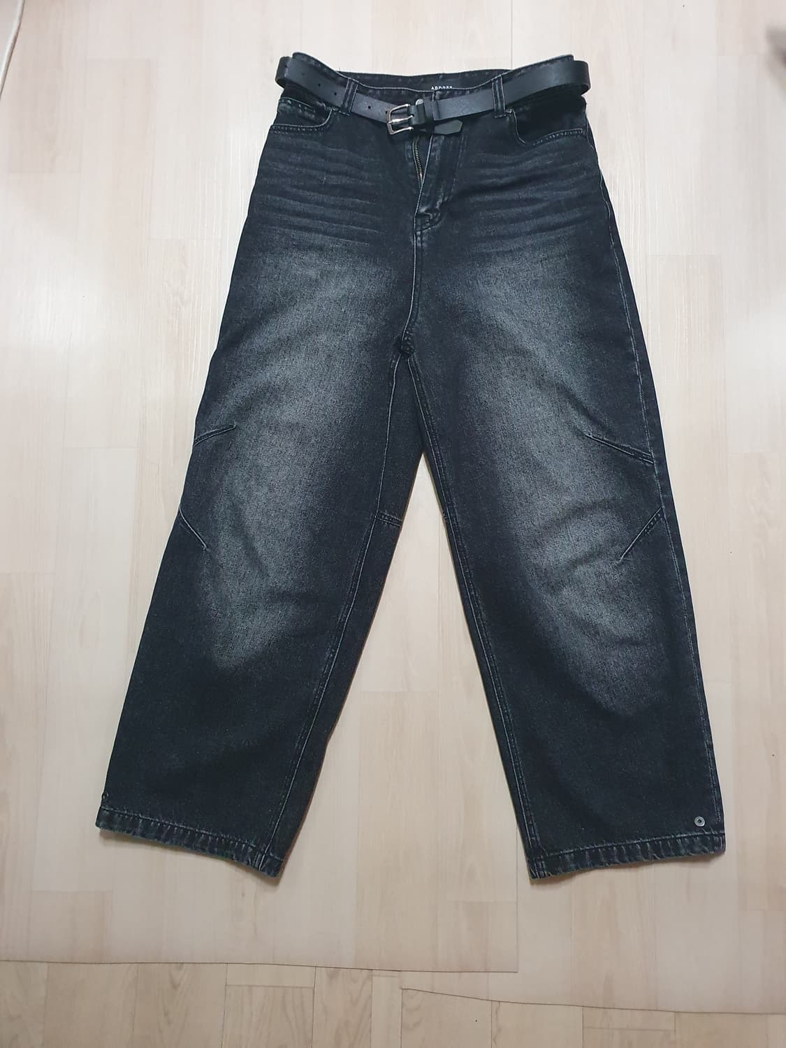 애드오프 흑청바지 WASHED DENIM PANTS BLACK 46 상품이미지1