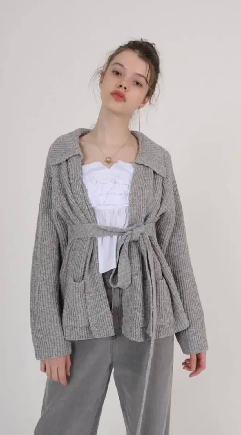 소프트서울 벨트 니트 가디건 상품이미지1