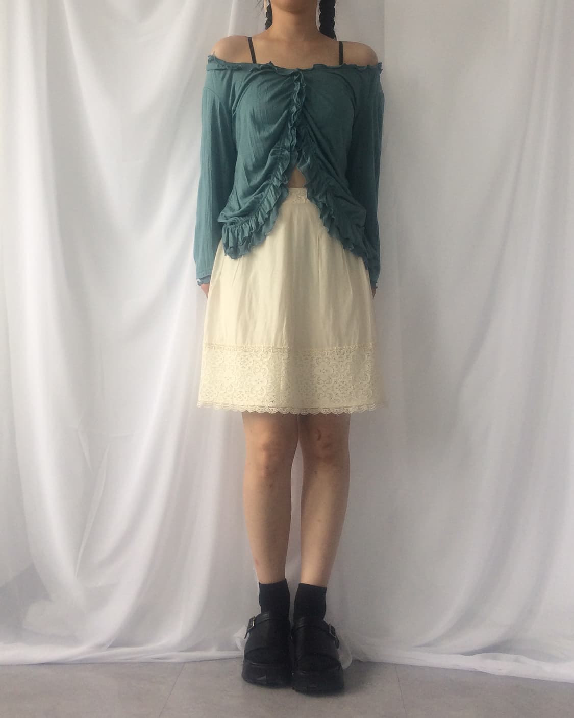 Frill shirring cardigan 상품이미지6