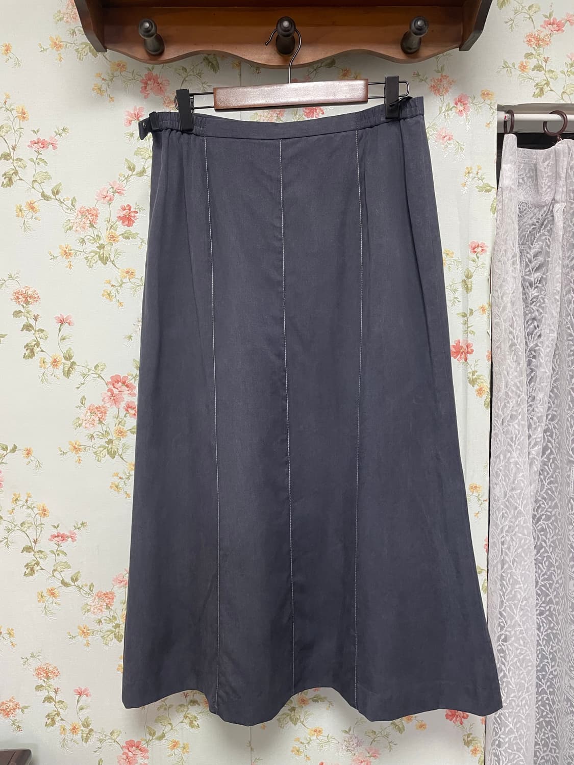 네이비 패널 롱스커트 상품이미지2