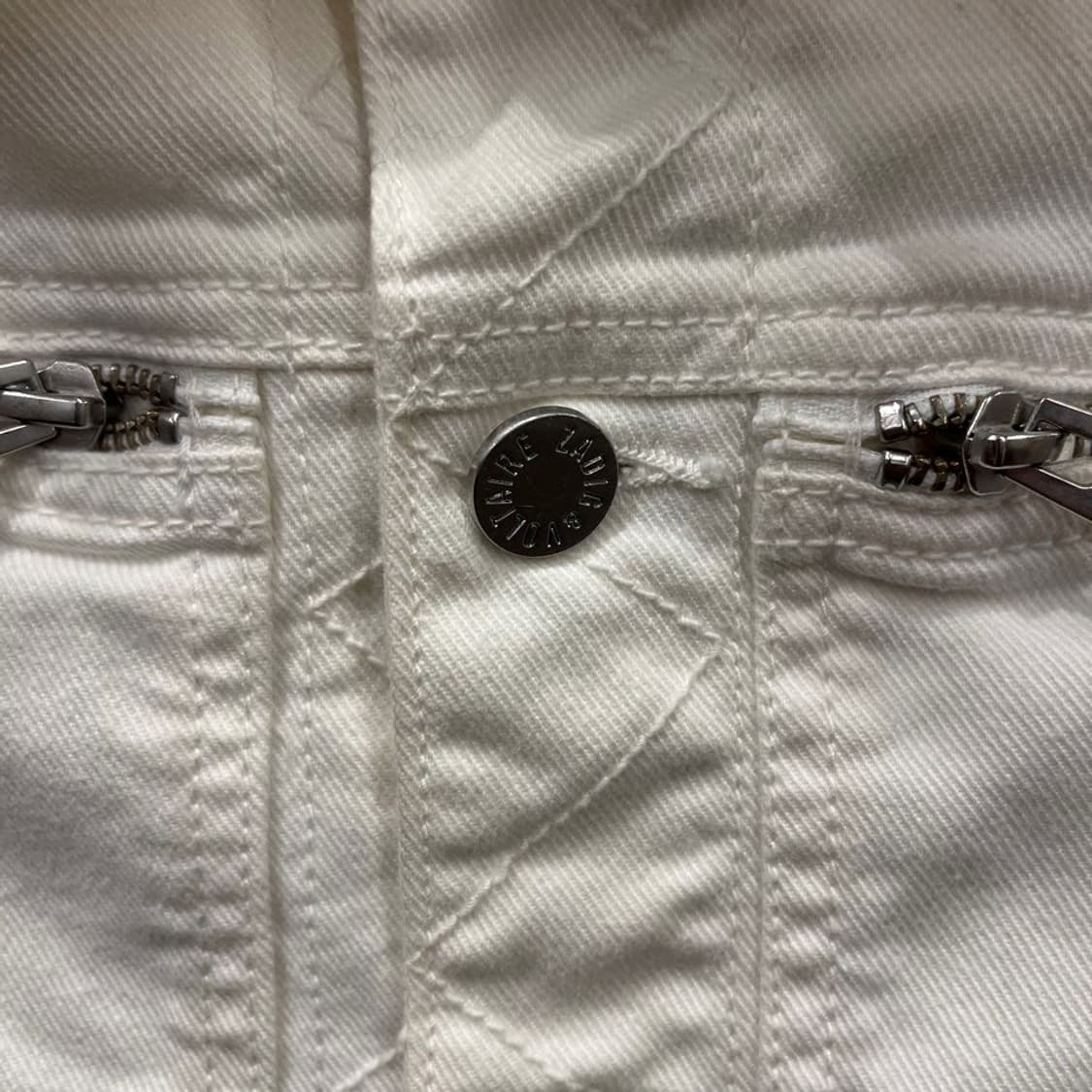 쟈딕 앤 볼테르 데님 자켓 백 애니멀 자수 커프 스터드 디테일 화이트 상품이미지7