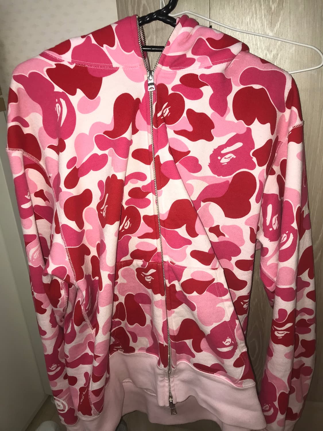 베이프 핑크 샤크 후드집업S 상품이미지3