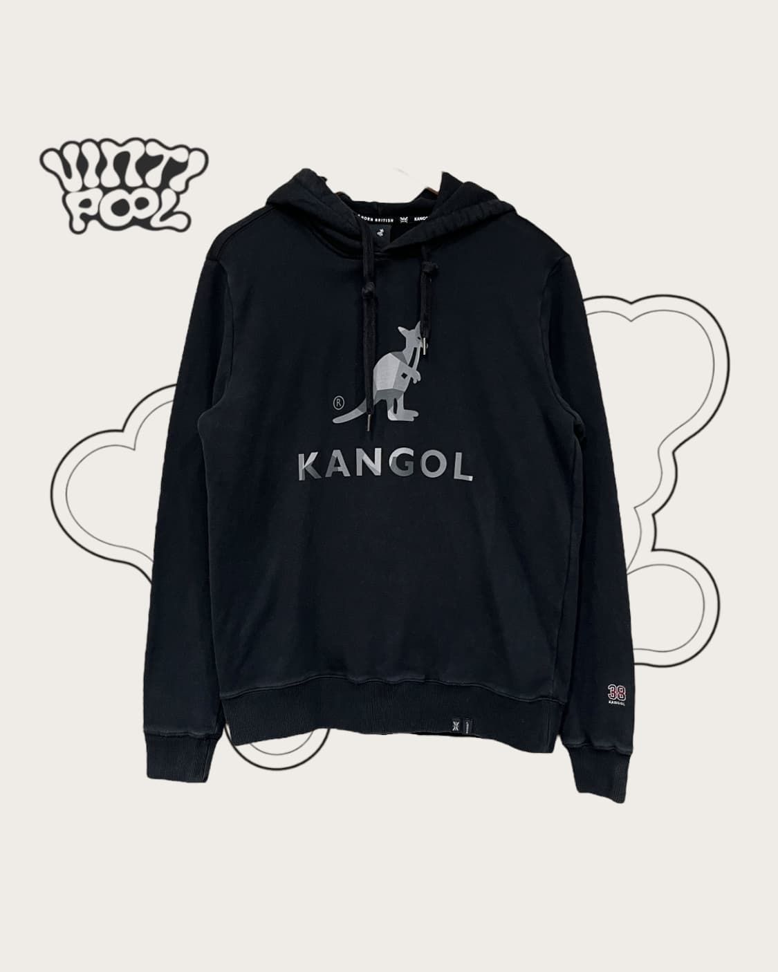 캉골 빅로고 후드티 M 블랙 상품이미지1